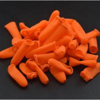 橙色麻点防滑指套 L大码30个装 麻点防滑手指套乳橡胶护指头套耐磨橙色加厚点钞翻页手指保护套