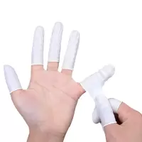 优质乳白色手指套 50只/包装 加厚指套防滑耐磨乳胶手指套橡胶防护一次性护指点钞工业手指头套