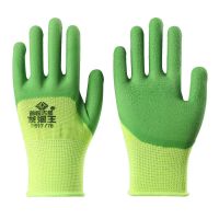 绿色发泡[女士小号] 6双装 [女士小码]乳胶发泡王透气耐磨防滑浸胶工作防护劳保手套