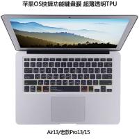 薄透版-老款Air13/老款Pro(OS快捷功能膜) 苹果笔记本电脑键盘保护膜macbook pro13寸mac15功能
