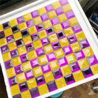 30紫钻+金龙纹 不带背胶 无缝密拼五面磨边水晶玻璃马赛克镜面瓷砖电视背景墙贴自粘