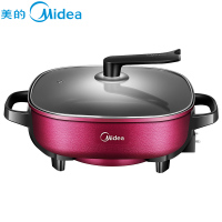 美的(Midea) 多用途锅电火锅电煮锅电热锅电炒锅 MC-LHN30D 可煎烤 绛紫自动断电功能6L大容量