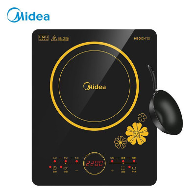 美的(Midea)电磁炉C22-RT2240触控按键黑晶面板六大烹饪功能 一键爆炒 定时功能(配炒锅)