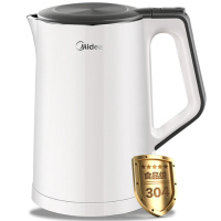 美的(Midea)电热水壶 MK-SH15Colour102家用无缝内胆 304不锈钢 双层防烫 1.5L小容量烧水壶
