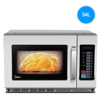 美的(Midea) 微波炉 EMA34GTQ-SS家用商用微波炉1800W大功率 34L大容量 餐饮便利饭店快餐用
