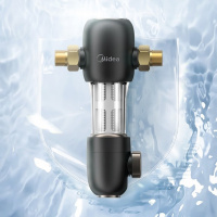 美的 Midea 家用前置过滤器 升级款7T/h大流量40微米高精度三重冲洗不锈钢免换芯全屋净水器 QZBW20S-48