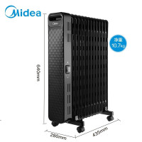 美的(Midea)油汀取暖器电油汀电暖器气片暖气机家用客厅卧室大面积立式落地智能节能省电 HYW22NA