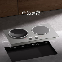 美的(Midea)电磁炉双灶3500W家用大功率一平一凹嵌入式电陶炉 3H定时恒温匀火铂钻面板 MC-DZ35AT09P