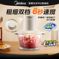 美的(Midea)绞肉机家用小型双刀大功率电动绞肉绞菜多功能一体机辅食机绞馅机料理机[升级双刀新品]JC12B 1.8L