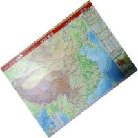 桌面全2张速查中国世界地图地形鼠标垫地图超3合一 地理学习桌图 中国地图中国地形桌面图