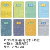 课堂简约a5b5本子创意系列B5/16K软面抄科目初高中记事本笔记本子 时美/创意科目(小号一套8本)