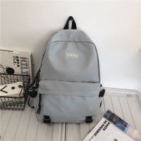 初中生书包男大容量韩版潮流帅气简约高中学生大学生双肩包日系 灰色 单包