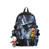 高颜值书包男高中学生初中生大容量情侣背包潮流百搭ins双肩包女 黑色普通 单包(收藏送)