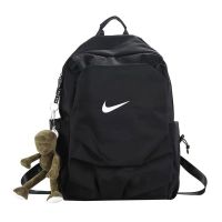 书包男双肩包男士背包高中学生大学生书包百搭校园旅行电脑包潮牌 8086黑色 无