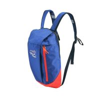 隽客儿童背包双肩包男户外休闲女旅行包幼儿园书包轻便登山包迪卡 深蓝+红色