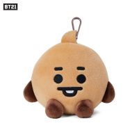 韩国BT21防弹少年团BTS迷你毛绒公仔挂件可爱钥匙扣背包书包挂饰 小圆圆SHOOKY 发夹(约5cm)