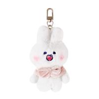 miniso名创优品软萌兔毛绒挂件可爱兔子钥匙扣书包小饰品公仔挂饰 披肩款毛绒挂件一粉色