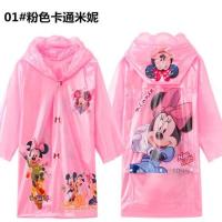 儿童雨衣小学生带书包位男童6女童7小孩8宝宝9男孩10女孩雨披 01#粉色卡通米妮 L