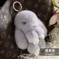 韩国萌兔玩偶小兔子毛绒玩具挂饰垂耳兔公仔长耳兔兔书包挂件礼物 瞌睡兔-浅灰色 普通装