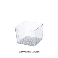 书本收纳盒透明桌面储物箱儿童高中书桌绘本整理筐书立架装书神器 中号1个*/RAZ等儿童绘本适用/