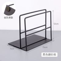 极简INS风书立书本收纳支架书架桌上简约挡板学生用桌面铁艺书架 黑色-2片装.