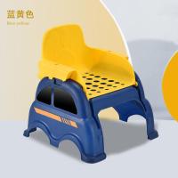 儿童餐桌椅宝宝婴幼儿洗头神器躺椅吃饭椅小孩洗脚家用多功能凳子 黄蓝单独椅子+头托