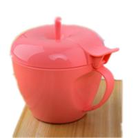 1-3件套装塑料调料盒调料罐子调味罐子厨房用品调料瓶油壶调味盒 单个苹果调味罐颜色随机不带底盘