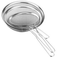 不锈钢豆浆过滤网过滤密网捞渣油末漏瓢过油网双挂耳超密勺大漏勺 [无耳]不锈钢密网 [直径15厘米]偏小
