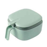 调料盒组合套装家用厨房用品盐糖味精四格收纳一体多格调味罐油壶 撞色绿-(内增4勺)