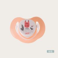 婴儿安抚奶嘴新生儿超软硅胶仿真母乳安睡型安慰神器宝宝防掉链 粉黄款夜用(+防尘盖)