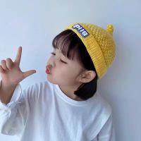 婴儿帽子秋冬季ins奶嘴帽男女宝宝毛线帽可超萌地主帽宝宝瓜皮帽 pllg毛线奶嘴帽 黄色 建议(5个月-3岁)
