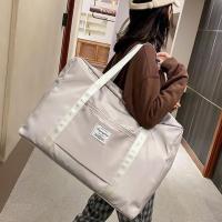 超大容量女旅行包健身手提袋待产包入院孕妇备产收纳袋防水行李包 浅灰色 小号