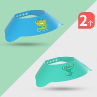 宝宝洗头防水帽浴帽洗澡用品洗头神器儿童婴儿小孩洗头发护耳洗发 买1送1/共2只/蓝色恐龙+绿色鳄鱼