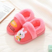 毛毛虫卡通儿童棉拖鞋冬季包根加绒男童女童可爱防滑宝宝小孩棉拖 萝卜兔包根红色 26-27码[内长16.5]约3周岁