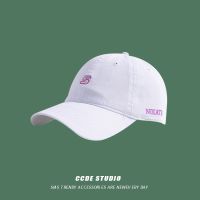 CCDE日本原单水洗棉复古鸭舌帽男女春夏新款百搭字母刺绣棒球帽子 白色