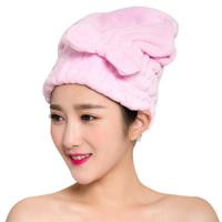 干发帽超强吸水干发巾不掉毛加厚包头发毛巾擦头发速干帽可爱成人 粉色(蝴蝶结)