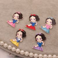 10/20/30个装小中大号亚克力白雪公主贴片diy儿童蝴蝶结飘带发夹 亚克力白雪公主[中号混色20个]