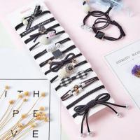 12件组合套装中大儿童头绳韩版简约女童发圈女式扎头发皮筋发饰 黑色12件套