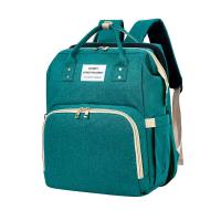 新款妈咪包折叠婴儿床中床大容量多功能背包床外出母婴包双肩 绿色(床包一体)