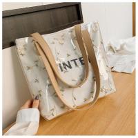 手提包包女2020夏季新款潮韩版百搭单肩包大容量托特包果冻透明包 白色