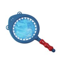 宝宝洗澡婴儿玩具捕鱼捞网捞小鱼儿童游泳戏水上浴室玩具0-3-6岁 深蓝鲨鱼网捞1个