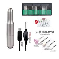 牙齿打磨机电动磨平抛光清洁牙结石牙垢烟渍虎牙磨牙器牙科打磨机 灰色[可连接充电宝]便携可调速 牙齿打磨套装一[5件套+3