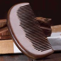 天然金丝檀木梳子便携包梳刘海梳按摩防静电木梳家用小号梳子学生 金丝檀随身梳[12厘米]