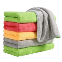 抹布厨房用品家务清洁巾吸水加厚不掉毛刷碗巾擦桌子不沾油洗碗布 14*28cm[双层加厚] 3条[家庭]