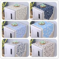 简约冰箱巾防尘盖布单开双开洗衣机盖巾防尘罩棉麻布艺流苏花边 随机款 [单开]冰箱巾宽55cm长140cm