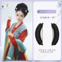 汉服假发一体式发箍日常发包古风造型懒人百搭软发髻发束古装明制 圆牛角一对