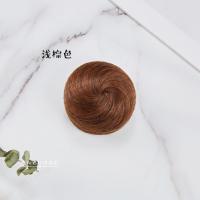 航空公司空姐乘务员假发包短发丸子头盘发器花苞头卷发圈假发女 浅棕