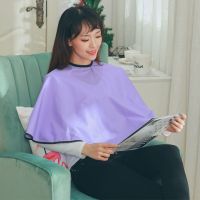 影楼专业美容美发吹风造型小披肩新娘化妆专用围布美妆披肩可印字 化妆造型披肩(香芋紫)黑边 魔术贴领口