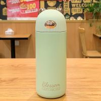 日系ins保温杯原宿风可爱条纹熊学生简约少女心便携小清新水杯子 条纹熊小号300ml-抹茶绿 单杯子[无]