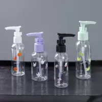 塑料印花压嘴瓶多规格按压式洗面奶洁面乳化妆品乳压瓶分装瓶子 动物款50ML乳液瓶 颜色随机1个